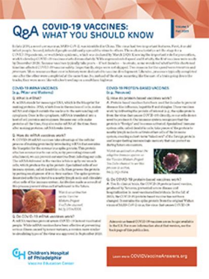Picture of COVID-19 vaccines 4-page newsletter