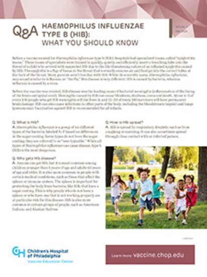 Picture of Haemophilus influenzae type b (Hib) Q&A