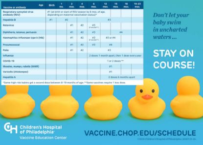 Picture of Immunization Schedule Clings:  Set of 100